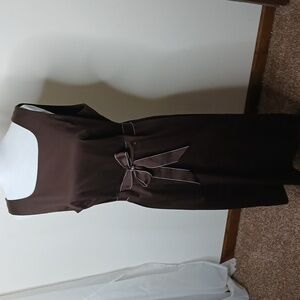 Studio One  brown solid sleeveless scoope neck shift dress size 12